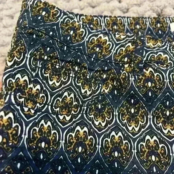 H&M Navy Blue Patterned Slim Ankle Pants - Picture 2 of 6